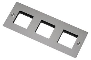Buster + Punch - 3G Wall Plate Horizontal No Infills Steel - Massimo Minale - Silver