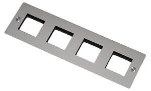 Buster + Punch - 4G Wall Plate Horizontal No Infills Steel - Massimo Minale - Silver