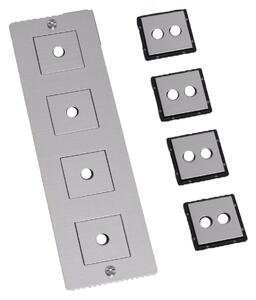 Buster + Punch - 4G Wall Plate Vertical With Infills Steel - Massimo Minale - Silver