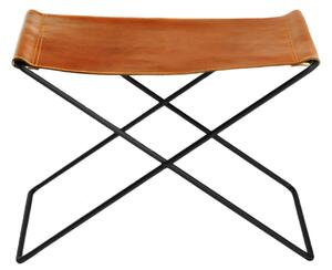 OX Denmarq - Ox Stool, Black Steel Frame, Leather: Hazelnut - Pallar - Dennis Marquart - Brun - Läder/Metall