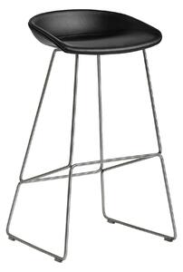 HAY - About a Stool AAS39 High - Stainless Base - Cat.6 - Sense Black - Barstolar - Hee Welling - Metall/Plast