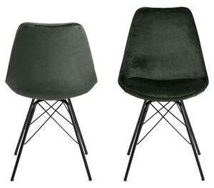 ACT NORDIC Eris matbordsstol - grön pol1ter och svart metall