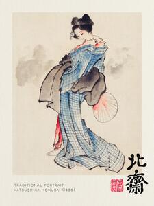 Konsttryck Traditional Portrait - Katsushika Hokusai, (30 x 40 cm)