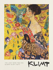 Konsttryck The Lady with the Fan - Gustav Klimt, (30 x 40 cm)