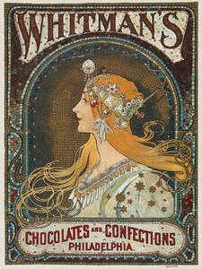 Konsttryck Whitman's Chocolates & Confections (Vintage Art Nouveau) - Alfons Mucha, (30 x 40 cm)