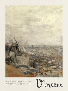 Konsttryck View from Montmartre - Vincent van Gogh, (30 x 40 cm)