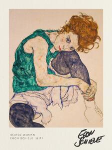 Konsttryck Seated Woman - Egon Schiele, (30 x 40 cm)