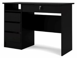 TWILUM Function Plus skrivbord, w. 1 fack och 4 lådor - svart folie och melamin