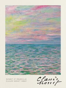 Konsttryck Sunset at Pourville - Claude Monet, (30 x 40 cm)