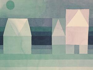 Konsttryck Three Houses - Paul Klee, (40 x 30 cm)