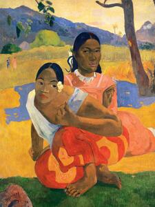Konsttryck Two Tahitian Women, When will you marry (Vintage Female Portrait) - Paul Gauguin, (30 x 40 cm)