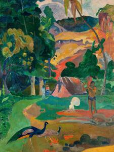 Konsttryck Landscape with Peacocks (Vintage Tahitian Landscape) - Paul Gauguin, (30 x 40 cm)