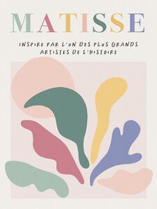 Konsttryck Danish Pastel Cut Out Abstract Pattern (1/3) - Henri Matisse Inspiré, (30 x 40 cm)