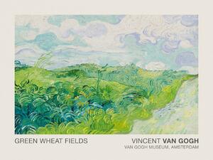 Konsttryck Green Wheat Fields (Museum Vintage Lush Landscape) - Vincent van Gogh, (40 x 30 cm)