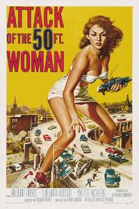 Konsttryck Attack of the 50ft Woman (Vintage Cinema / Retro Movie Theatre Poster / Horror & Sci-Fi), (26.7 x 40 cm)