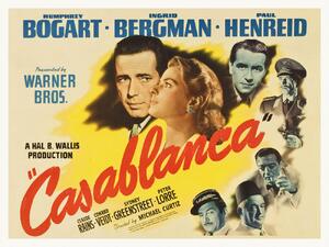 Konsttryck Casablanca (Vintage Cinema / Retro Theatre Poster), (40 x 30 cm)