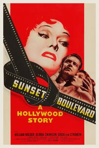 Konsttryck Sunset Boulevard (Vintage Cinema / Retro Movie Theatre Poster / Iconic Film Advert), (26.7 x 40 cm)