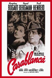 Konsttryck Casablanca (Vintage Cinema / Retro Theatre Poster), (26.7 x 40 cm)