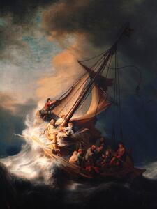 Konsttryck The Storm on the Sea of Galilee (Vintage Boat) - Rembrandt, (30 x 40 cm)