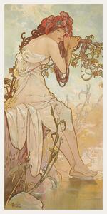 Konsttryck The Seasons: Summer (Art Nouveau Portrait) - Alphonse Mucha, (20 x 40 cm)