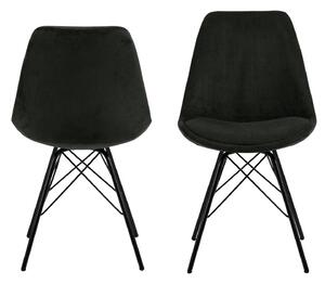 ACT NORDIC Eris matbordsstol - mörkgrönt tyg och svart metall