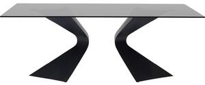 KARE DESIGN Gloria Black matbord, rektangulärt - glas och svart stål