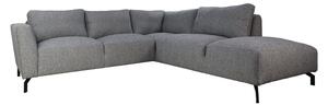 HSM COLLECTION Stockton 2.5-sits Hörnsoffa, Höger - Ståltyg och Svart Metall