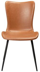 DAN-FORM Medusa matbordsstol - vintage ljusbrunt konstläder och svart stål