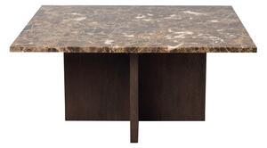 ROWICO Brooksville soffbord, fyrkantigt - brun marmor och brun ekfaner