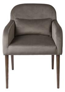 COSY LIVING Gotland matbordsstol, med armstöd - taupe tyg och rökt ek