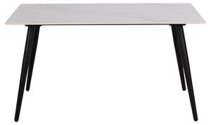 ACT NORDIC Wicklow matbord, rektangulärt - vit Unico keramik och svart metall