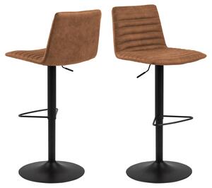 ACT NORDIC Kimmy barstol, med ryggstöd, fotstöd, vridfunktion - kamelbrunt tyg och svart metall