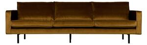 BEPUREHOME Rodeo 3-sits soffa - honungsgul sammet
