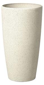 Kruka Beige Sten Hög Blomkruka 58 x ø 31 cm Modern Minimalistisk Utomhus Inomhus Dekor Tillbehör Beliani