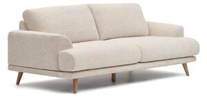 LAFORMA Karin 3-personers soffa - beige tyg och naturligt bokträ