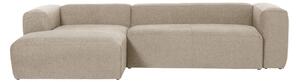 LAFORMA Block 3-personers soffa, med vänster schäslong - beige tyg