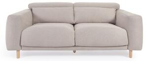 LAFORMA Singa 3-personers soffa - beige tyg och naturligt bokträ
