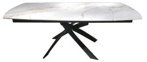 KARE DESIGN Twist Onyx matbord, 2 extra tallrikar - vit keramisk stengods/glas/stål