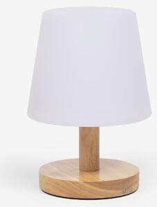 LAFORMA Ambar uppladdningsbar bordslampa, rund - polyeten och naturlig träeten