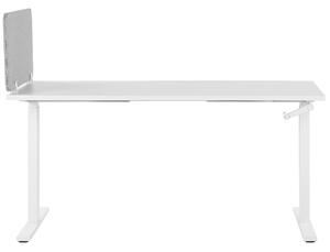 Skrivbordsskärm Avskärmning Ljusgrå PET-tyg 72 x 40 cm Modulära Fästklämmor Hemmakontor Beliani