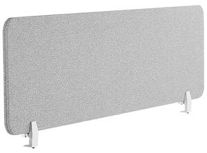 Skrivbordsskärm Avskärmning Ljusgrå PET-tyg 130 x 40 cm Modulära Fästklämmor Hemmakontor Beliani
