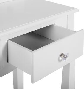 Dressingbord Vit MDF Massivt trä 138 x 74 cm 4 lådor Vardagsrumsmöbler Glam Design Sovrum Beliani