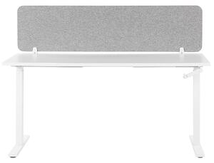 Skrivbordsskärm Avskärmning Ljusgrå PET-tyg 160 x 40 cm Modulära Fästklämmor Hemmakontor Beliani