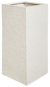 Blomkruka Ljusbeige Lera 26 x 26 x 60 cm UV-resistent Beliani