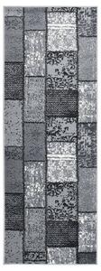 Gångmatta grå BCF med blockmönster 80x150 cm