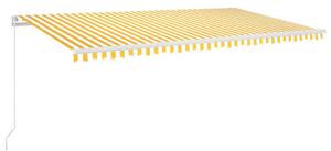 Markis manuellt infällbar med LED 600x300 cm gul och vit