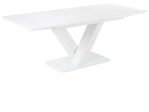 Utdragbart Matbord Vit Glasskiva MDF 160/200 x 90 cm Modern Design Rektangulär Beliani