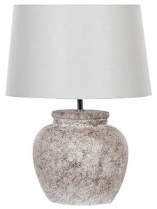 Bordslampa Beige Keramik 50 cm Boho Nattlampa Skärm Sprucken Textur Sovrum Vardagsrum Beliani