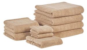 Handduk Mitiaro set om 9 Beige - Beige
