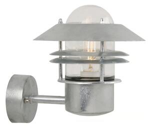 Nordlux - Vägglampa för utomhusbruk BLOKHUS 1xE27/60W/230V IP54 silver